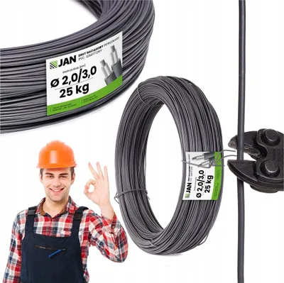 Produktbild von Spanndraht Draht - Draht Beschichtet - Graphit - 3,0 Mm - 25 Kg - Korrosionsbeständig - 750 M