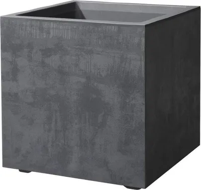 Image de Pot de fleurs Cube Millennium R, 39 x H39,1 cm, Anthracite, Avec réserve d'eau, Recyclé, 40,4 L