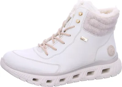 Produktbild von Rieker Damen Stiefelette Boot trendy Laufsohle Schnürung Warmfutter M6010, Größe:42 EU, Farbe:Weiß