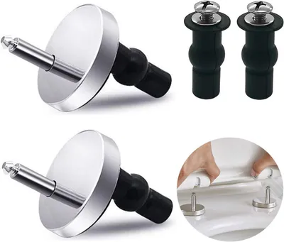 Produktbild von WC-Sitzscharniere – Edelstahl Ersatzscharniere für WC-Sitze – Universalscharnierset – WC-Sitz Montageset mit Absenkautomatik – für WC-Sitze