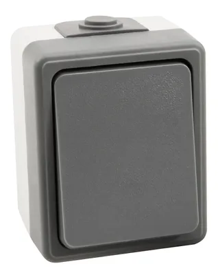 Zdjęcie produktu dla Przełącznik przeciwwilgociowy McPower "Secure", 250V~/10A, IP44, natynkowy, szary