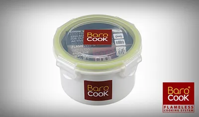 Produktbild von Selbsterhitzender runder Essensbehälter - Barocook - Fassungsvermögen: 270 ml | Kompakt und praktisch | Wiederverwendbar und umweltfreundlich | Rot und Schwarz | TRENDYFLAIR