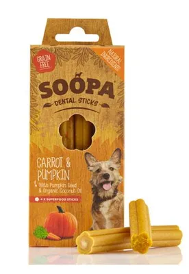 Produktbild von Soopa Dental Sticks Carrot & Kürbis 100g