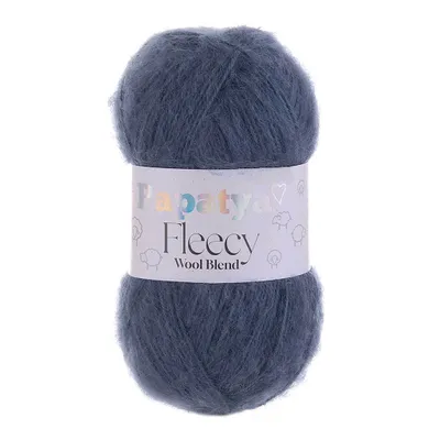 100g Papatya Fleecy Kuschelgarn 20% Wolle veredelt Oeko-Tex Häkelgarn Strickgarn stahlblau