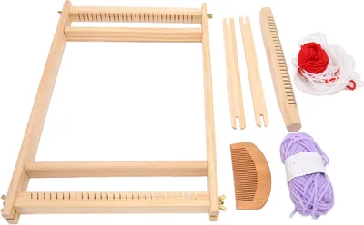 Obrázok produktu pre 1 Set Weaving Loom Kit Multipurpose Innovative Educational DIY Hand Crafted Wooden Weaving Loom for Kids