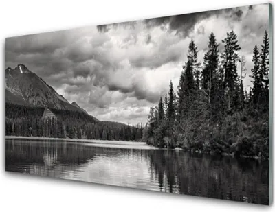 Produktbild von Acrylglasbilder 100x50 Wandbild Druck Gebirge Wald See Natur