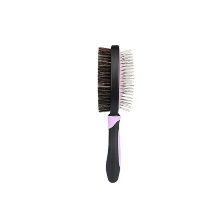 Produktbild von Heikoeco® Haustierbürste, Doppelbürste für Hunde und Katzen, ergonomischer Anti-Rutsch-Griff, für Fellpflege & Kamm, ideal für Langhaar & Kurzhaar