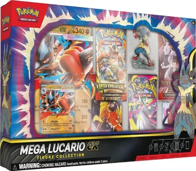 A Pokemon Mega Lucario EX Figure Collection box.