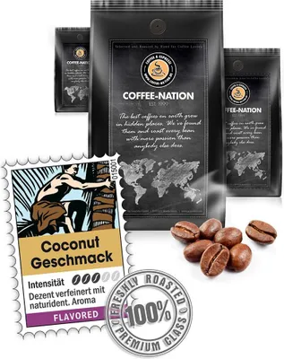 Produktbild von Kaffee COCONUT aromatisiert von Coffee-Nation, 500g Bohnen