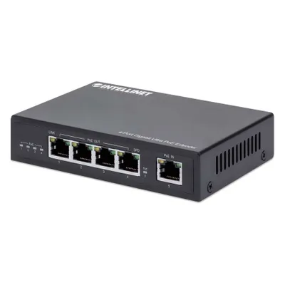 Produktbild von INTELLINET 4-Port Gigabit Ultra PoE-Extender 90W um 100m