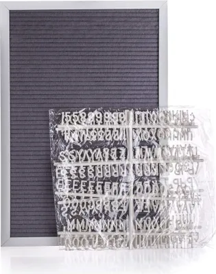 Obrázok produktu pre HOME DECOR Fleecová tabuľa s písmenami 33 x 48 cm, sivá, biely rám