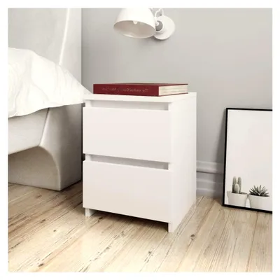 Produktbild von Nachttische 2 Stück Nachtkonsole, Nachtkästchen, Kaffeetisch, Nachtkasten, Nachtkommode, Sofatisch, Weiß 30×30×40 cm Spanplatte