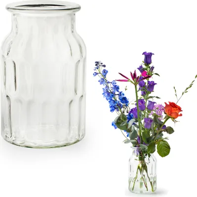 Produktbild von Vase aus Glas Vintage 11,5 x 18,5 cm - Blumenvase, Tischvase, Glasvase, Dekovase