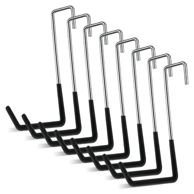 Produktbild von Set mit 8 robusten Wandhaken für Garage und Garten – ideal für Fahrräder und Gartengeräte