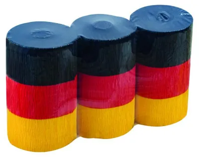 Imagen del producto de WEROLA 794064002 WEROLA Krepppapier Dekobänder Deutschland farbsortiert 38 g/qm 10 Rollen