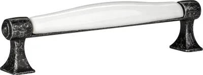 Produktbild von SOTECH Möbelgriff MARIE BA 128 mm Antik-Silber-Weiß Porzellangriff