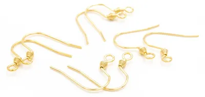 Produktbild von Vintageparts Ohrhaken 304 Edelstahl goldfarben mit Aufhängung, 8 Stück