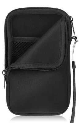 Image de Étui smartphone néoprène - Avec cordon - Universel - Jusqu'à 18,5 cm - Noir