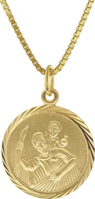 trendor 41406 Christophorus Anhänger 333 Gold mit vergoldeter Silberkette 1