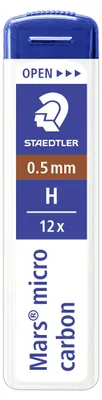 Produktbild von STAEDTLER Mars micro 250 Mine für Druckbleistift Dose mit 12 Minen, 0.5 mm, H