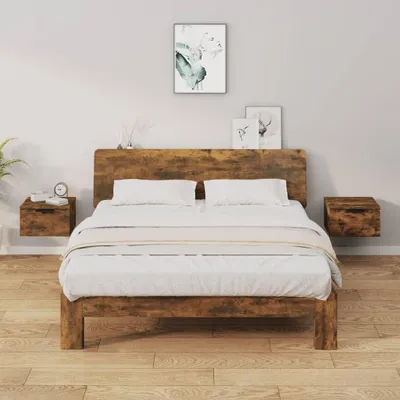 Zdjęcie produktu dla vidaXL Szafki nocne przyścienne 2 szt. Dąb wędzony 34x30x20 cm
