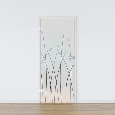 Produktbild von Pertura Glastür Komplettset Glera Reeds 02 584x1972x8 mm Links inkl. Beschlag Jonte Studio Business unverschließbar