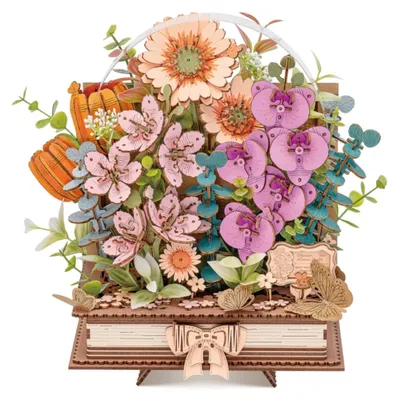Immagine prodotto di Omgoods - Set di puzzle in legno 3D a tema floreale per adulti