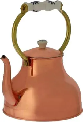 Zdjęcie produktu dla Czajnik miedziany, imbryk miedziany - z porcelanowym uchwytem, 1,5L