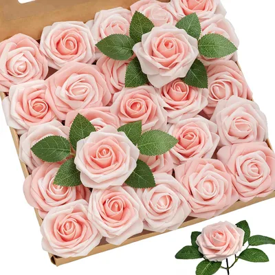Productafbeelding van Kunstrozen - 25 stuks bloemen van schuim - Decoratie - Roze