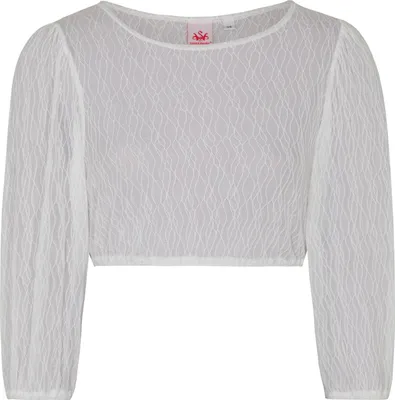 Produktbild von Franzi Dirndlbluse Langarm-Bluse aus Spitze, Größe:48, Farbe:Weiß