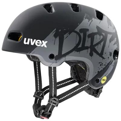 Image de Casque de vélo uvex kid 4 style MIPS, couleur noir mat, taille 51-55 cm, pour enfants et adolescents, idéal pour le VTT et le BMX.
