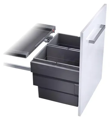 Produktbild von HAILO CARGO SYNCHRO 60, 2 x 28 Ltr, Seitenwandmontage, Vollauszug, abgedeckte Führungsschiene, anthrazit