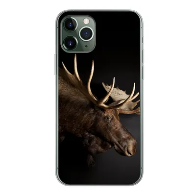 Produktbild von MuchoWow® Handyhülle Schutzhülle Hülle für iPhone 11 Pro Elch - Geweih - Porträt Silikon Softcase Handy Hülle - Handy