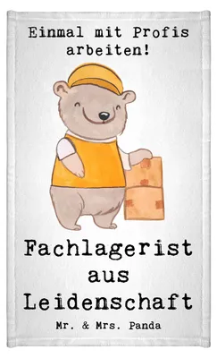 Produktbild von Mr. & Mrs. Panda Handtuch Fachlagerist Leidenschaft - Weiß - Geschenk, Frotteehandtuch, Lagerarbeiter, baumwolle, Baumwollhandtuch, Klein, Gästetuch, Ausbildung, Spruch