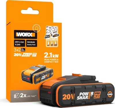 Produktbild von WORX WA3646 PowerShare Pro Plus Akku 20 V – Höchste Leistung für Ihre Projekte