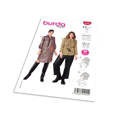 Productafbeelding van Burda patroon 5968 - Jurk met sjaalkraag, blouse