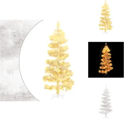Produktbild von vidaXL Spiral-Weihnachtsbaum mit Beleuchtung und Ständer Weiß 150 cm -  Weihnachtsbäume