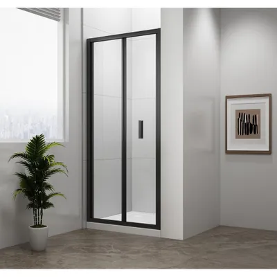 Produktbild von EASY BLACK Duschfalttür 900mm, Klarglas
