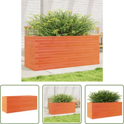 Produktbild von The Living Store Pflanzkübel Wachsbraun 110x40x46 cm Massivholz Kiefer