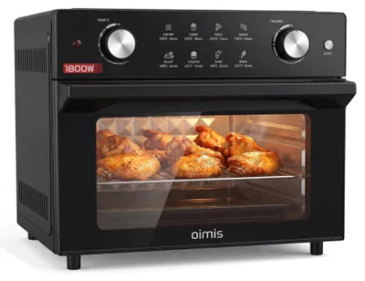 Heißluftfritteuse 30 l, 1800 W, 8-in-1, 30-230 °C, schwarz