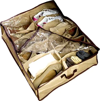 Produktbild von Unterbettkommode mit 12 Speicherfächer | Schuhe Unterbettbox Aufbewahrung | Schuhaufbewahrung Kommode Bett | Aufbewahrungstasche