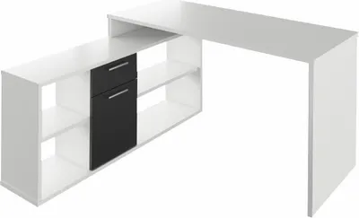 Produktbild von Kondela Ecke Schreibtisch Noah Neu - weiß schwarz
