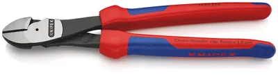 Produktbild von Knipex 74 02 250, Diagonale Zange, Chrom-Vanadium-Stahl, Kunststoff, Blau, Rot, 250 mm, 437 g