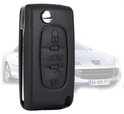 Schlüsselhülle 3 Knöpfe für Peugeot 407/407 SW, schwarz