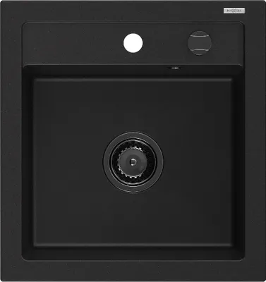 Zdjęcie produktu dla Mexen Vito zlewozmywak granitowy 1-komorowy 520 x 490 mm, czarny, syfon czarny - 6503521000-77-B