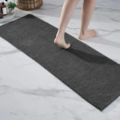 Obrázek produktu pro Koupelnová předložka Předložka do koupelny - Mikrovlákno - 50 x 150 cm - Tmavě šedá - Protiskluzová
