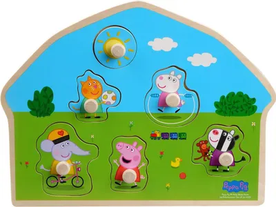 Image de P en bois en forme de Peppa Pig