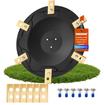 Image de Plaque de fixation + 6 lames de rechange pour robot tondeuse, compatible avec les modèles O500, O800, O1200