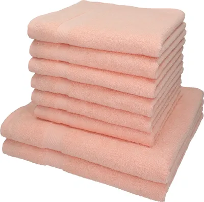 Produktbild von Betz 8-tlg. Set PALERMO - 2 Liegetücher 6 Handtücher 100% Baumwolle Farbe: apricot
