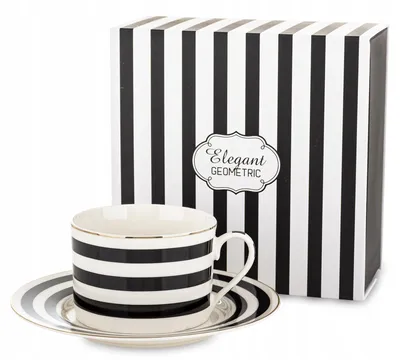 Produktbild von Domdekoracji Elegante Porzellan-Tasse mit Untertasse, 220ml